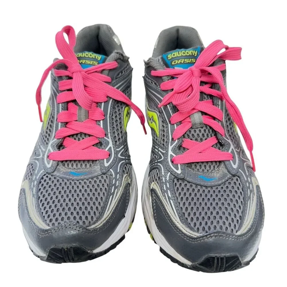Saucony Oasis Women's Running Shoes‎ Gray/Pink Size 9 Athletic Sneakers